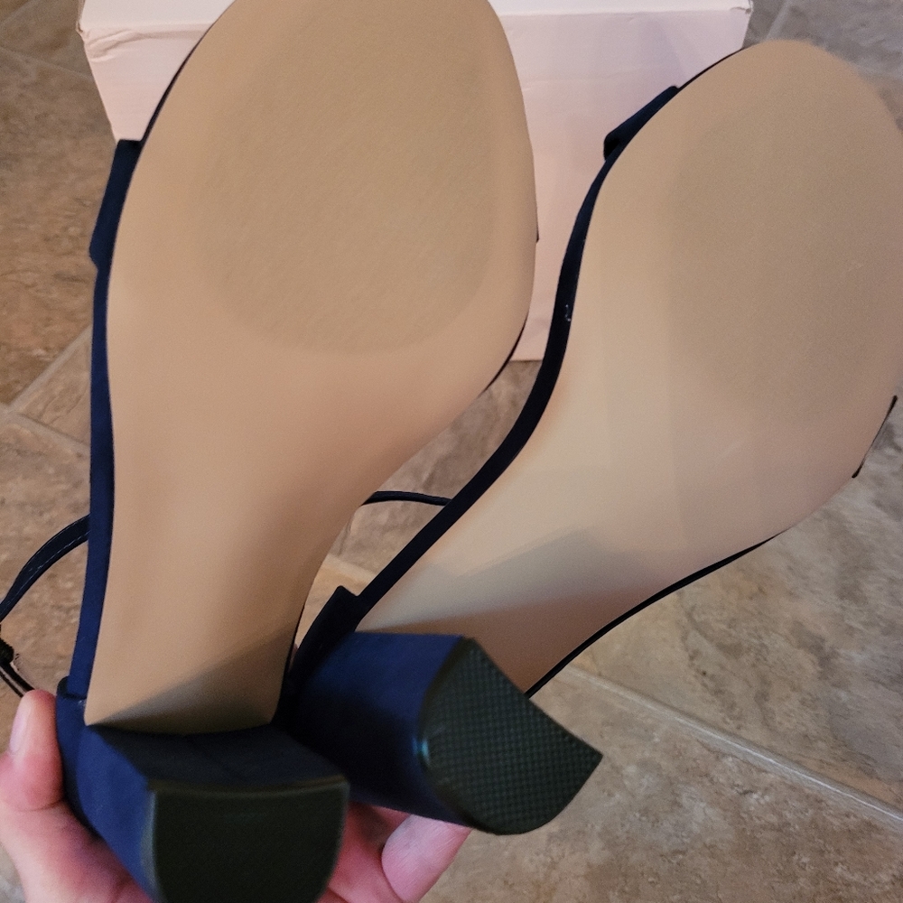 Nib Justfab Lorelai-E Block Heel Pumps Size 9 - image 7